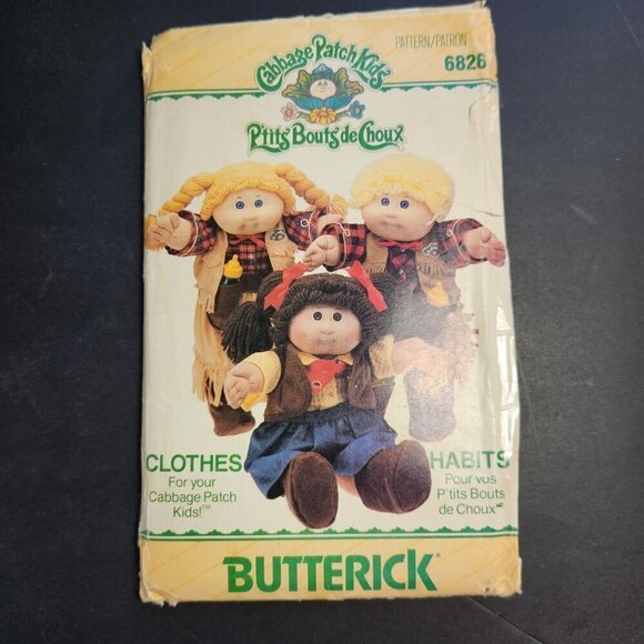 Butterick 6825 Cabbage Patch Kids Doll Clothes Pattern Western Wear - Picture 1 of 9